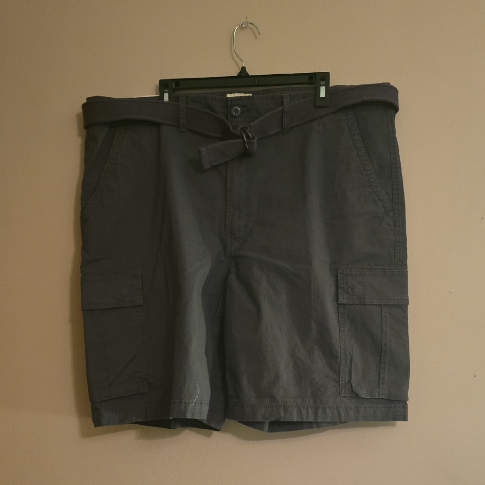New Mutual Weave Men's Size 42‎ Big Gray Belted Cargo Shorts